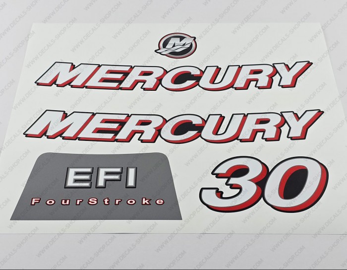Mercury 30HP Four Stroke EFI 2006-2012 Set Outboard Decal Kit